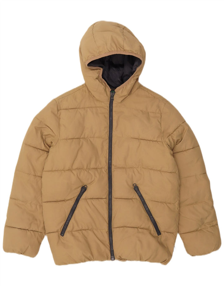 Casaco acolchoado com capuz para meninos BENETTON 11-12 anos 2XL poliéster bege