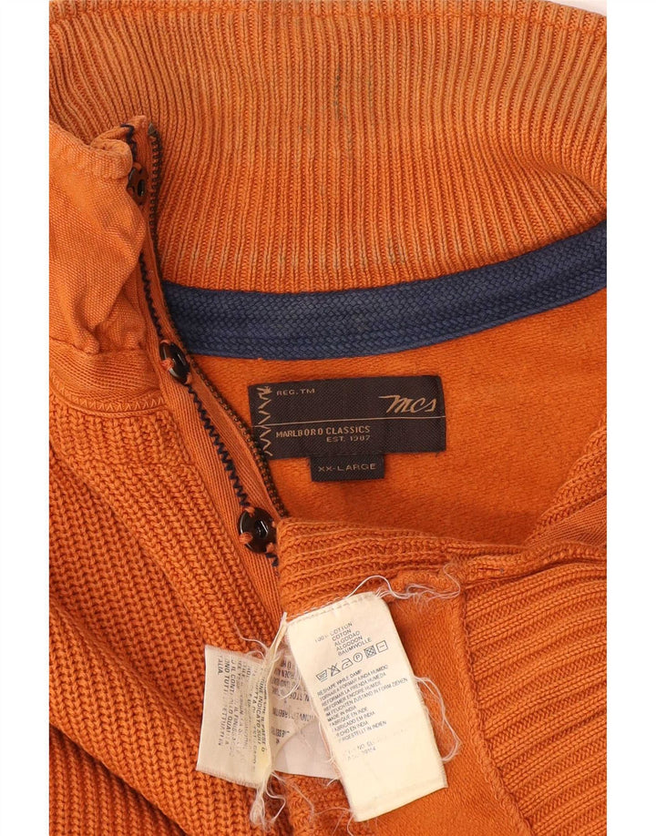 Blusão Masculino Marlboro Classics com Zíper no Pescoço, Tamanho 2XL, Laranja, Algodão