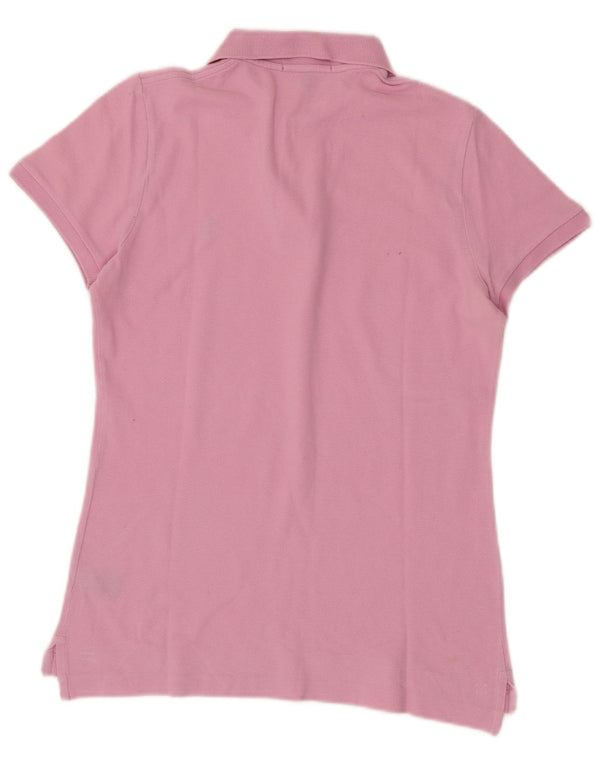Polo skinny feminino Ralph Lauren Reino Unido 12 algodão rosa médio