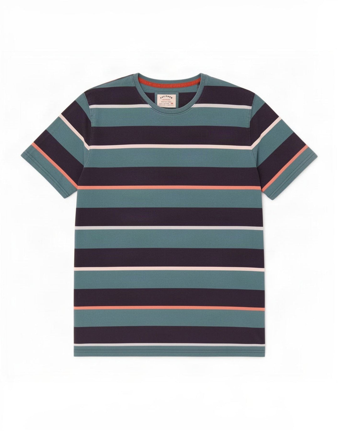 Camiseta masculina Fat Face Top 2XL algodão listrado azul