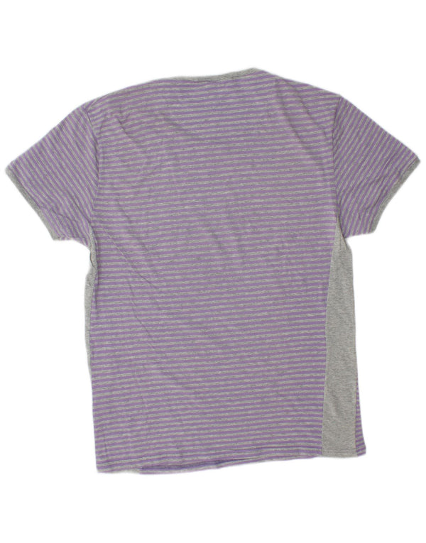 Camiseta masculina KAPPA Top XL algodão listrado roxo