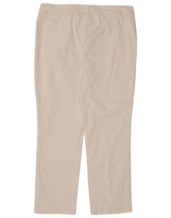 Calça feminina reta casual Marks & Spencer UK 16 grande W34 L27 branca