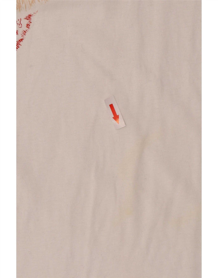 Ellesse camiseta feminina gráfica top IT 44 algodão colorblock branco médio