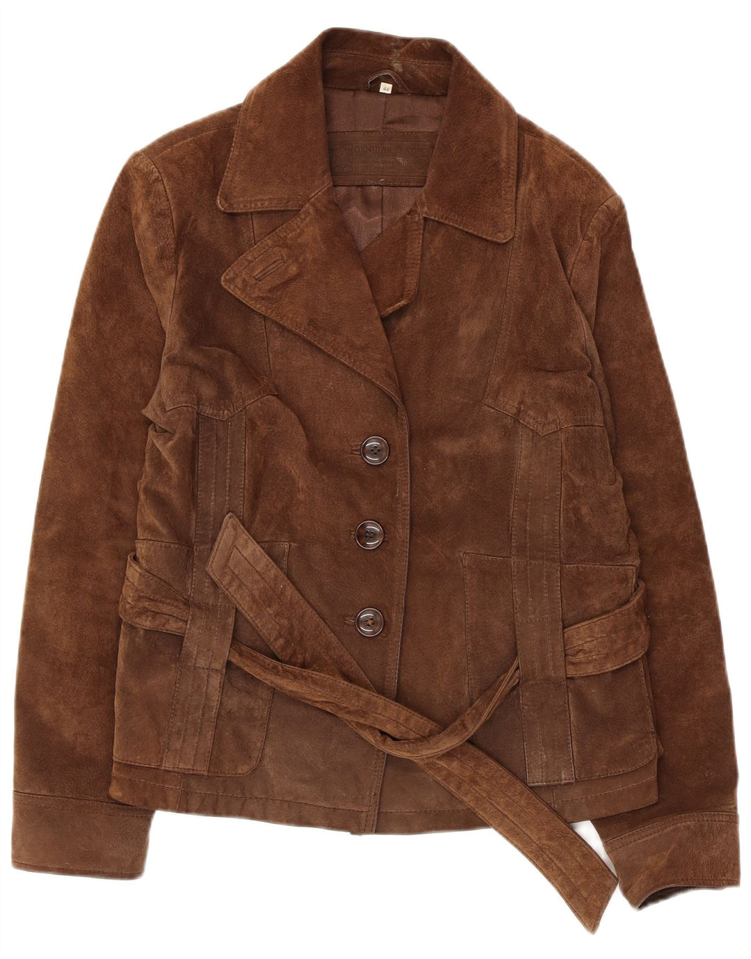 Jaqueta feminina de camurça C&A IT 44 couro marrom médio