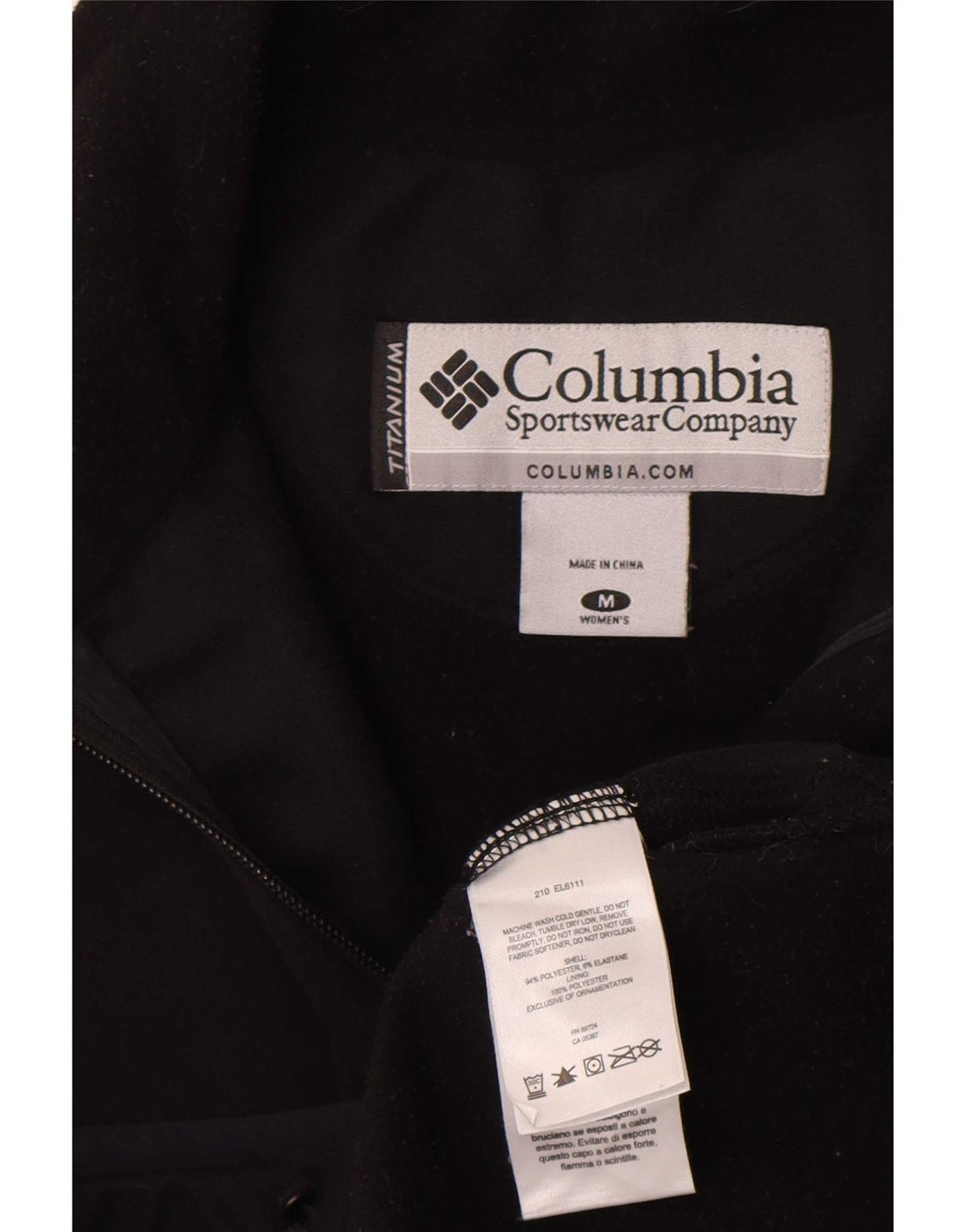 Columbia Womens Liner Tracksuit Top Jacket UK 12 Médio Preto Poliéster