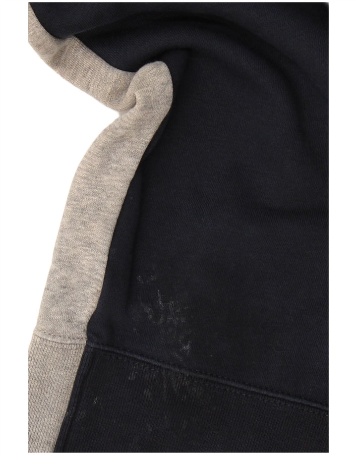 Suéter masculino Champion com capuz e zíper gráfico grande algodão azul marinho