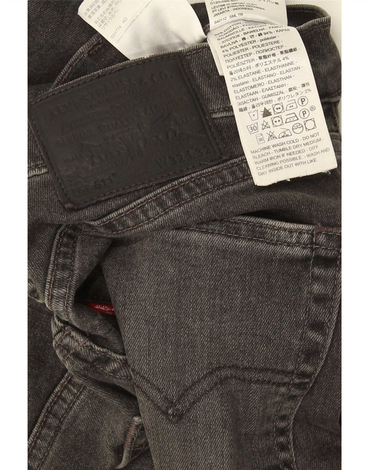 Levi's Masculino 511 Slim Jeans W32 L32 Algodão Preto