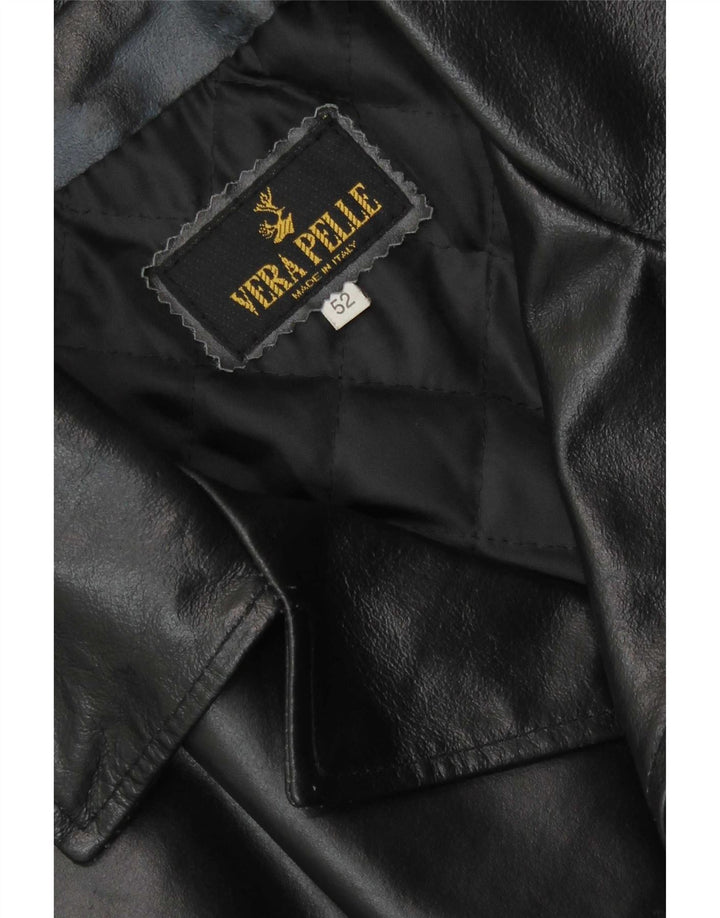 Jaqueta de couro masculina vintage IT 52 XL couro preto