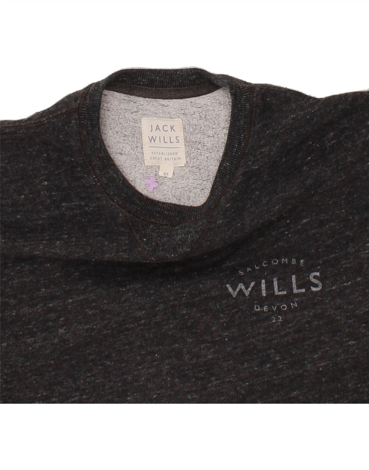 JACK WILLS Mens Sweatshirt Jumper XS Grey Flecked Cotton Vintage Jack Wills and Second-Hand Jack Wills from Messina Hembry 