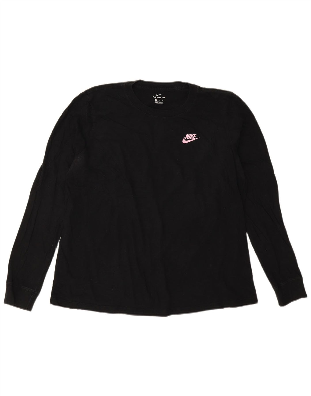 Top feminino Nike de manga comprida UK 16 grande algodão preto