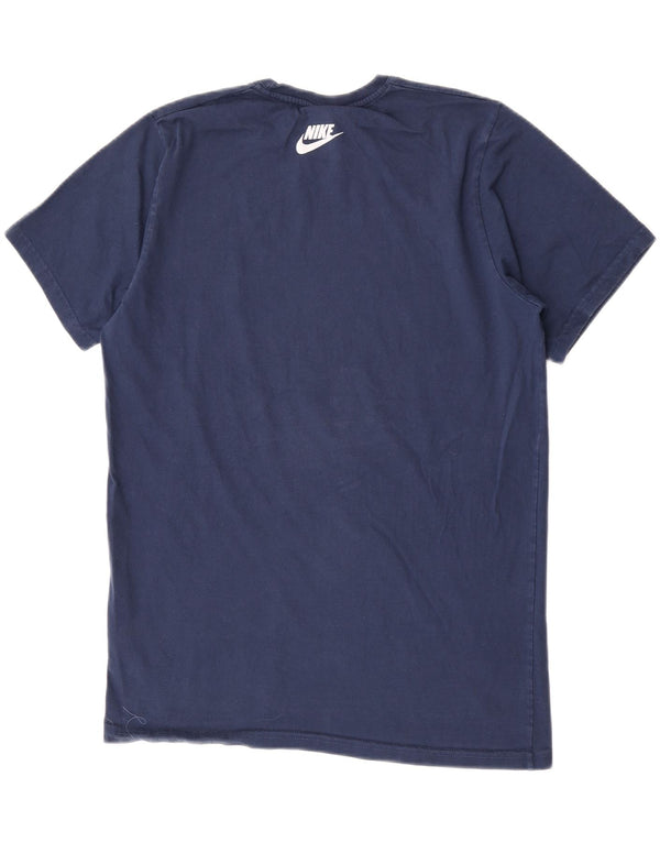 Camiseta Nike masculina gráfica grande algodão azul marinho