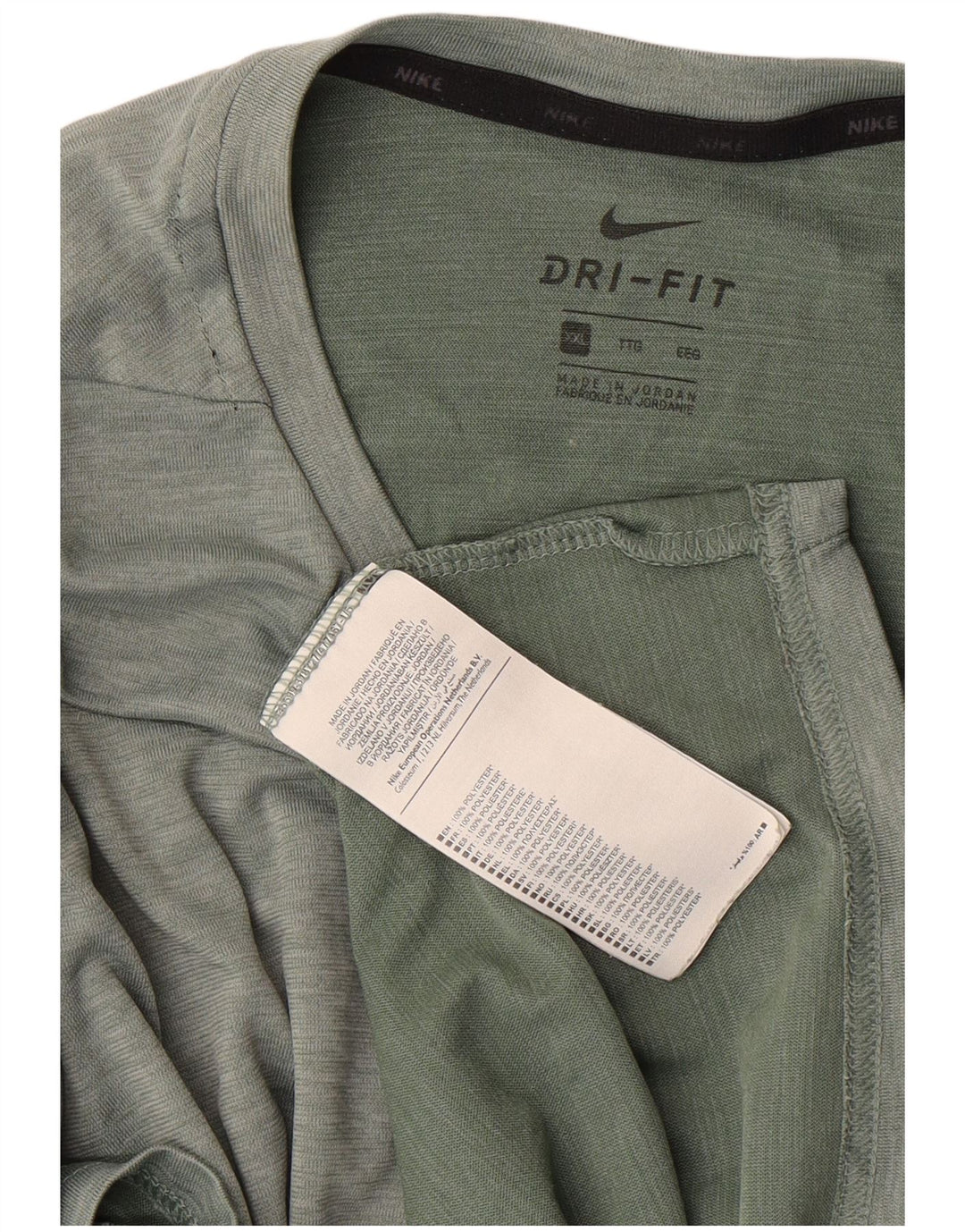 Camiseta masculina NIKE Dri Fit Top 2XL de algodão verde