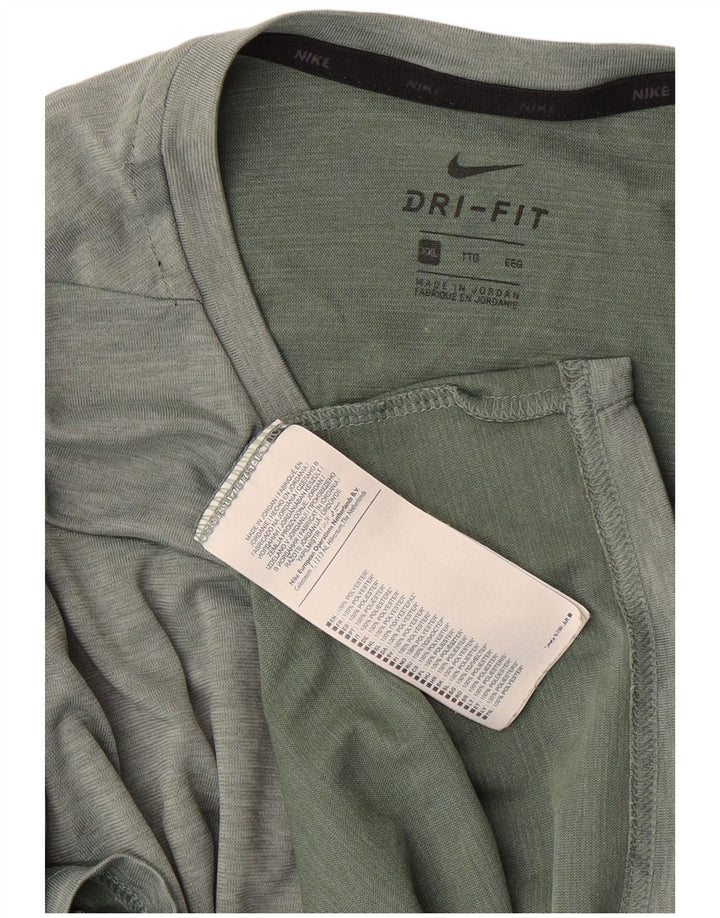 Camiseta masculina NIKE Dri Fit Top 2XL de algodão verde