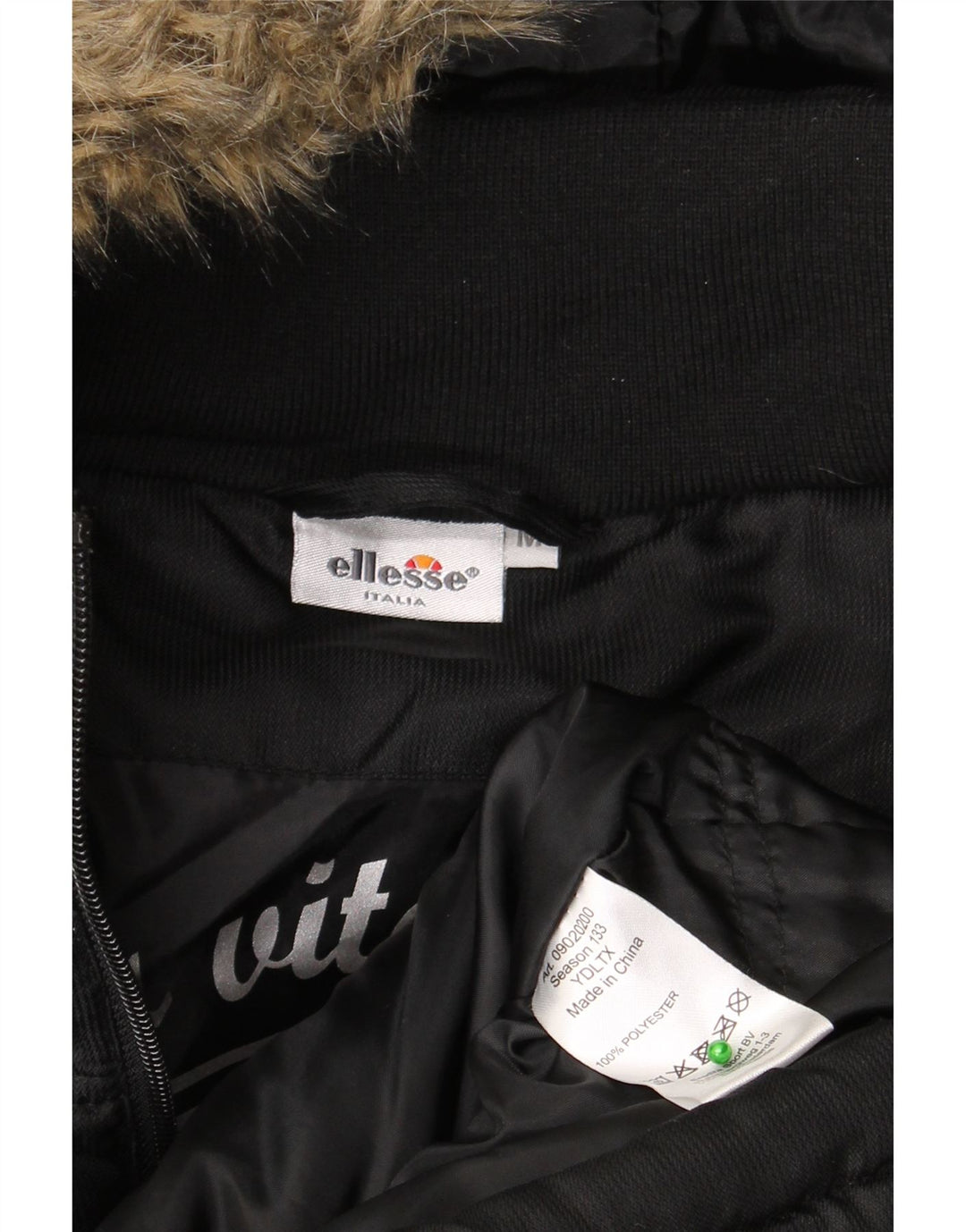 Jaqueta masculina acolchoada com capuz Ellesse UK 38 poliéster preto médio