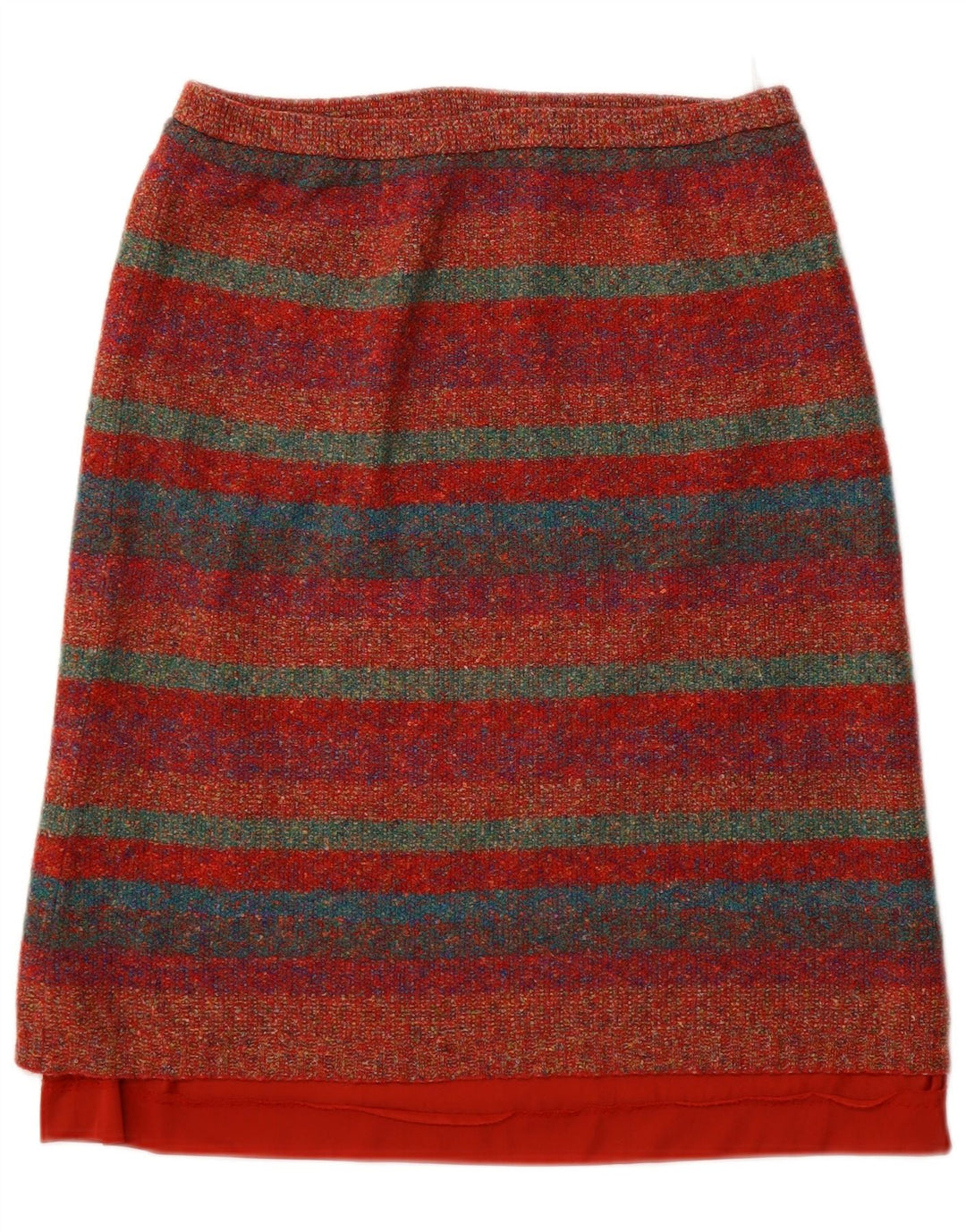 Bleyle Womens Knit A-Line Skirt EU 42 Large W32 Multicoloured Striped Wool