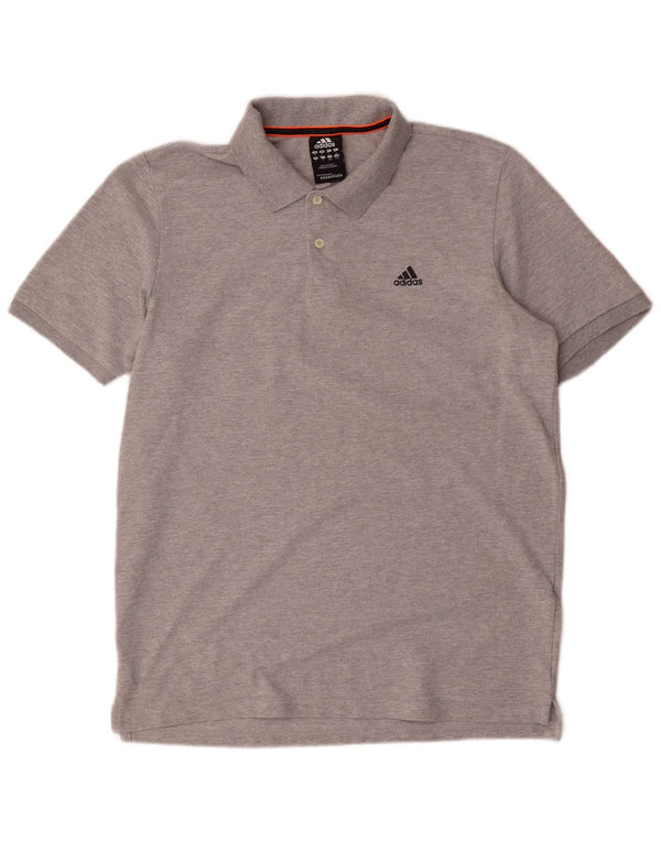 Camisa polo masculina Adidas Climalite grande algodão cinza