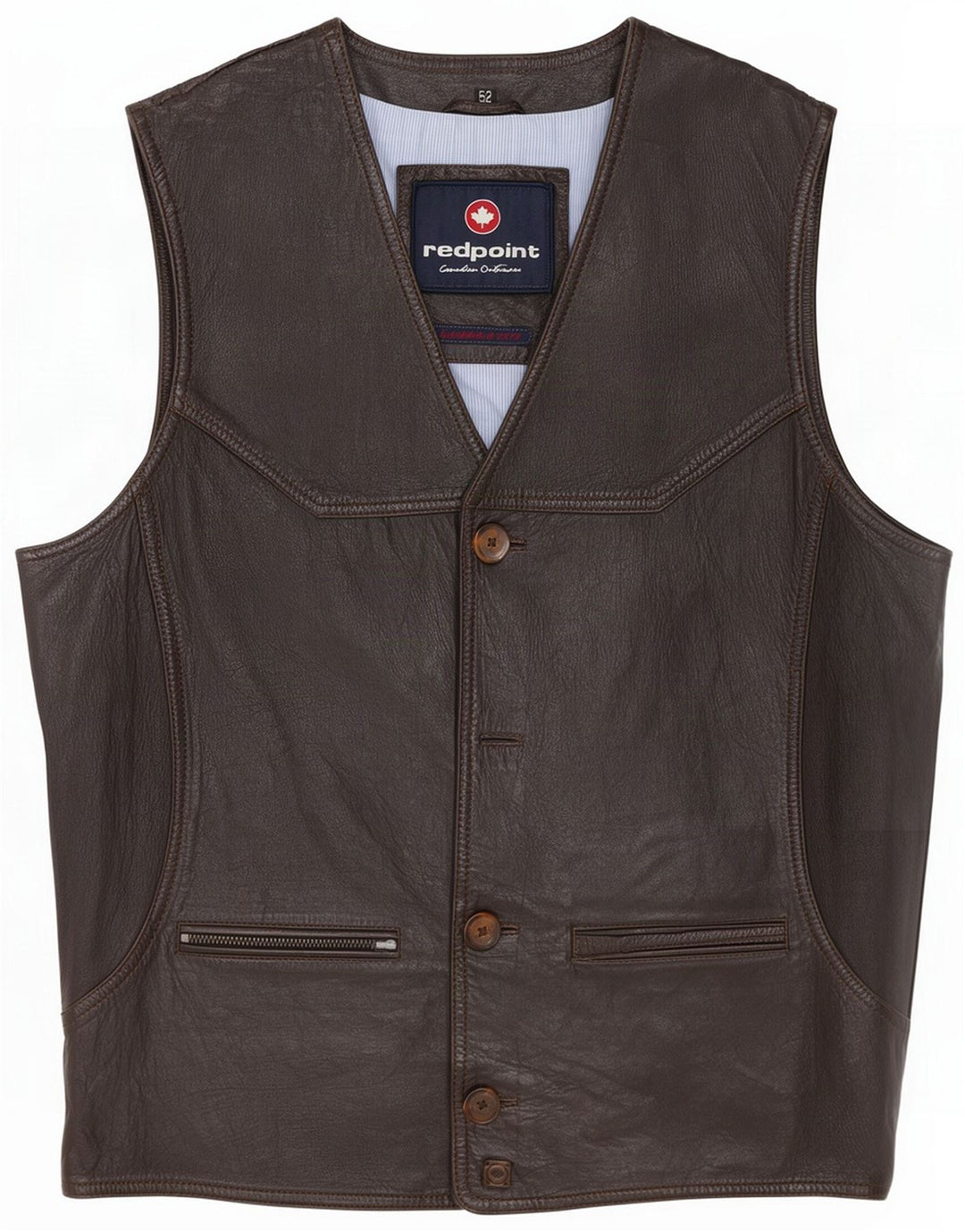 Colete de couro masculino Redpoint IT 52 XL Marrom
