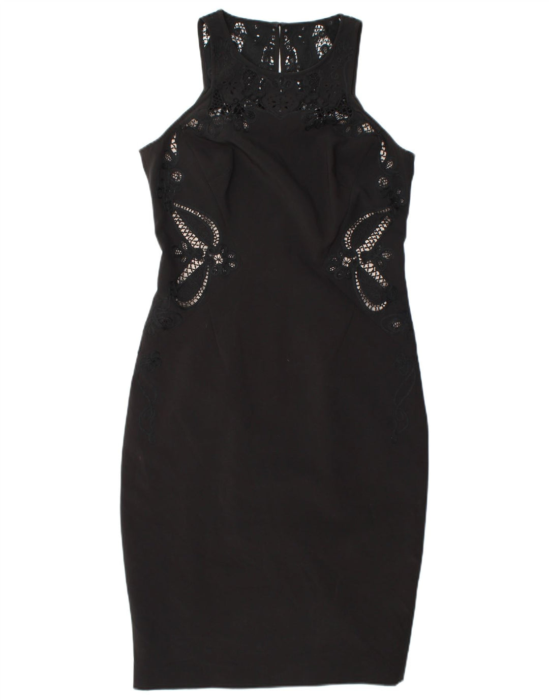 Vestido bodycon feminino sem mangas KAREN MILLEN UK 12 poliéster preto médio