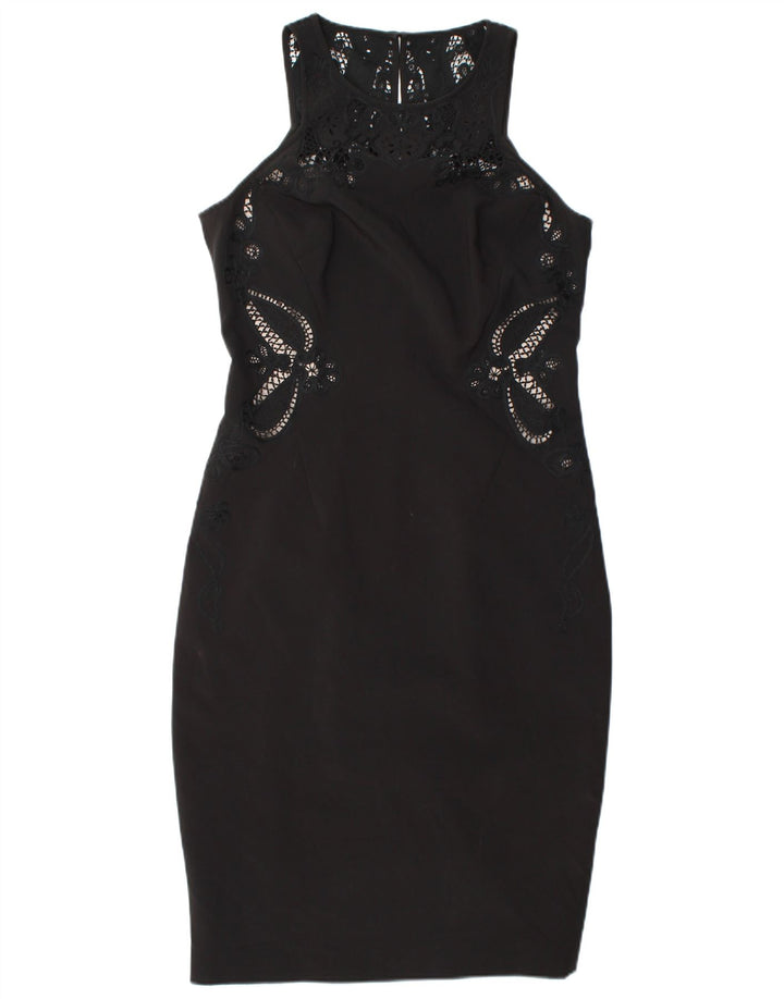 Vestido bodycon feminino sem mangas KAREN MILLEN UK 12 poliéster preto médio