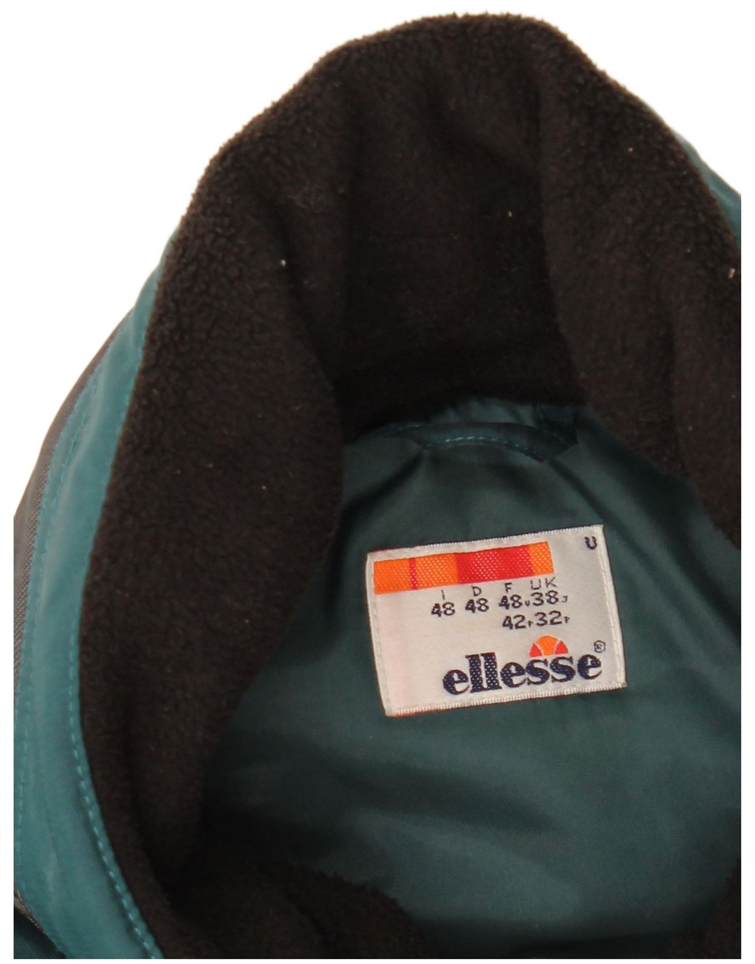 Jaqueta corta-vento masculina Ellesse com capuz Reino Unido 38 bloco colorido verde médio