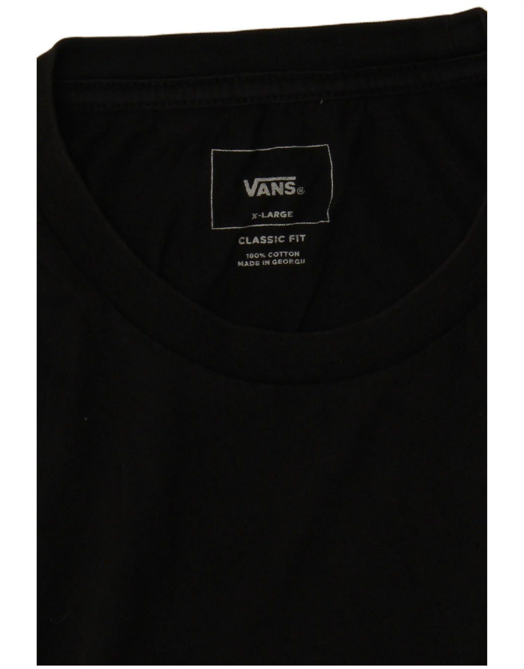 Camiseta masculina Vans Classic Fit XL preta de algodão