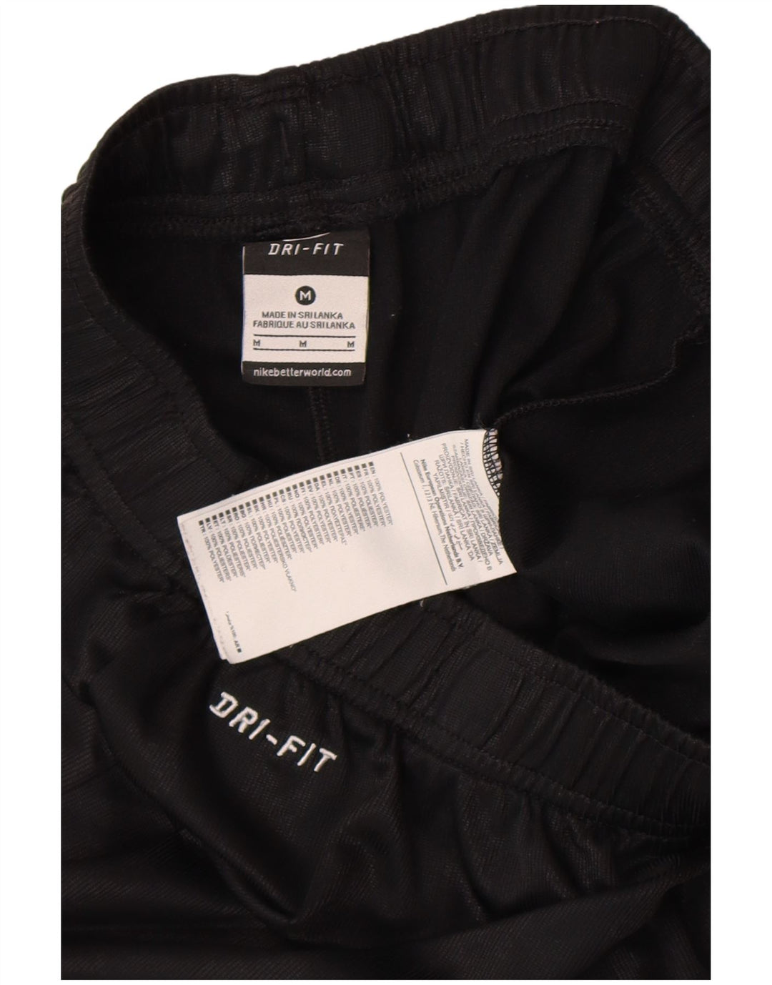 Shorts esportivos masculinos NIKE Dri Fit médio preto listrado poliéster