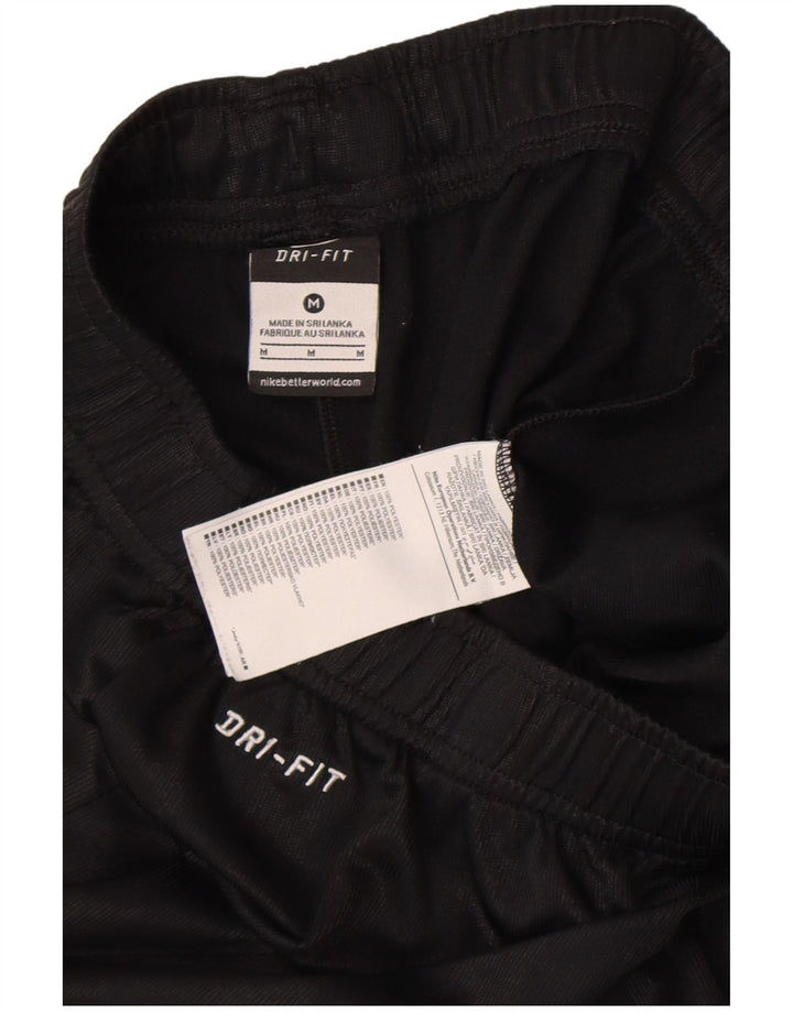Shorts esportivos masculinos NIKE Dri Fit médio preto listrado poliéster