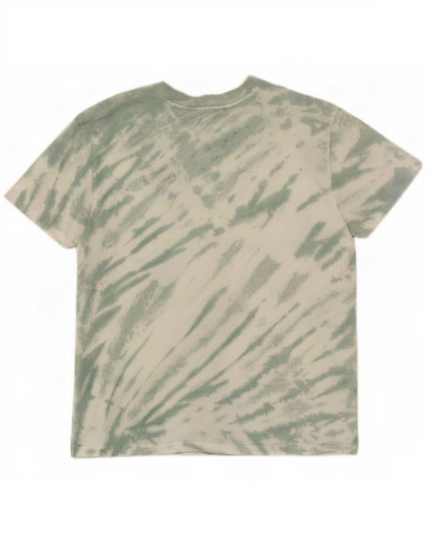 Camiseta feminina grande da Zara UK 10 pequeno algodão tie-dye verde