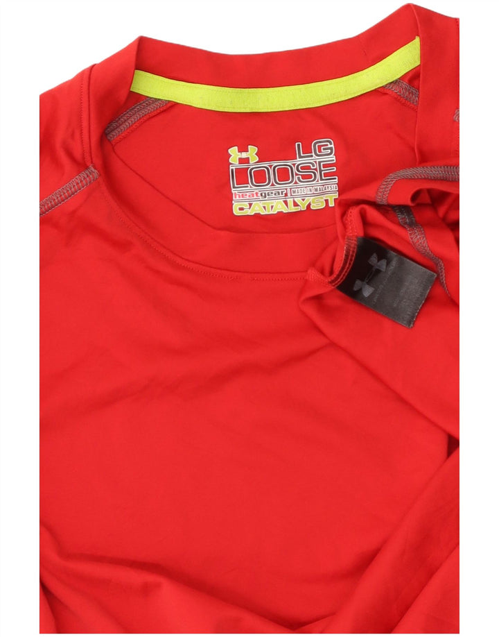 Camiseta masculina Under ARMOUR Heat Gear grande poliéster vermelho