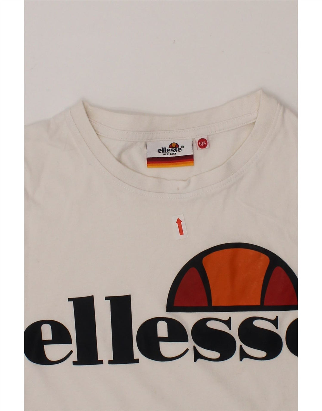 ELLESSE Boys Heritage Graphic T-Shirt Top 9-10 Years White Cotton Vintage Ellesse and Second-Hand Ellesse from Messina Hembry 