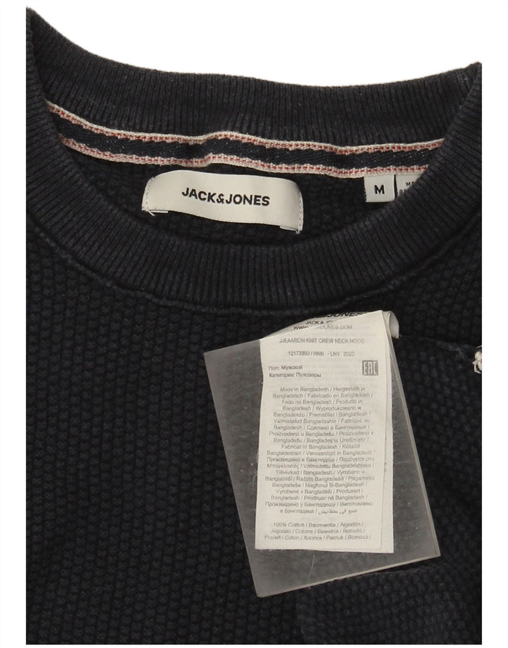 Suéter masculino Jack & Jones com gola redonda, algodão azul marinho médio