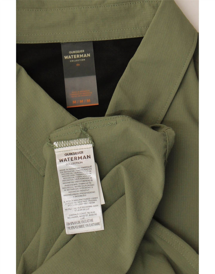 QUIKSILVER Mens Shirt Medium Green Nylon Vintage Quiksilver and Second-Hand Quiksilver from Messina Hembry 