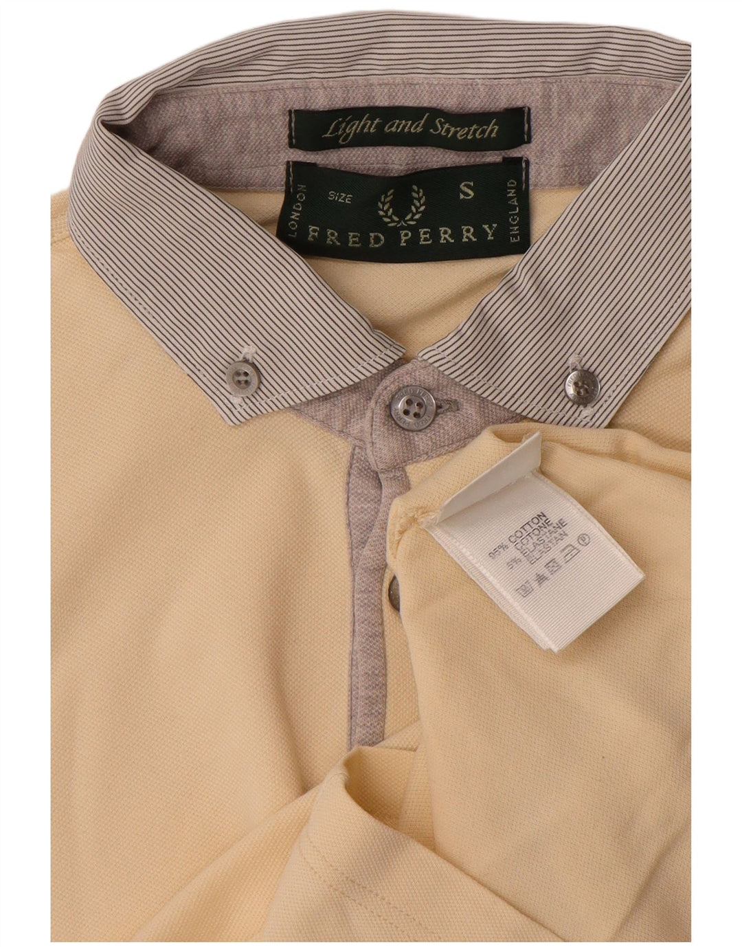 Camisa polo masculina Fred Perry pequena de algodão branco