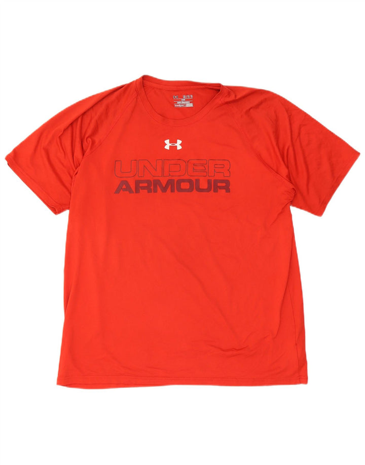 Camiseta masculina Under Armour Heat Gear Graphic grande poliéster vermelho