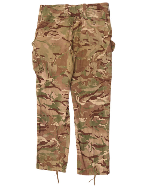 Calça cargo reta masculina vintage W36 L32 algodão camuflado cáqui