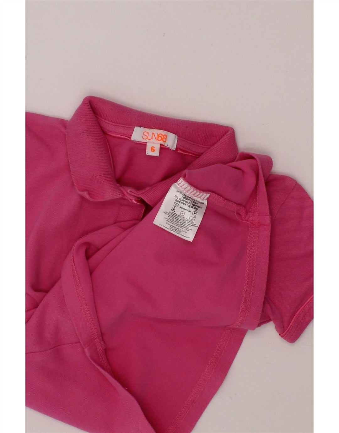 SUN68 Girls Polo Shirt 5-6 Years Pink Cotton Vintage Sun68 and Second-Hand Sun68 from Messina Hembry 