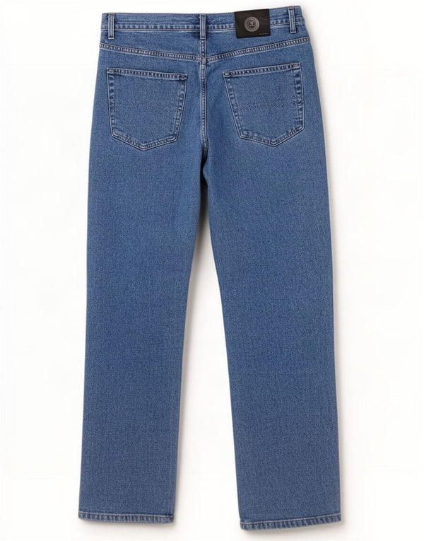 Trussardi Calça jeans reta masculina W34 L29 algodão azul