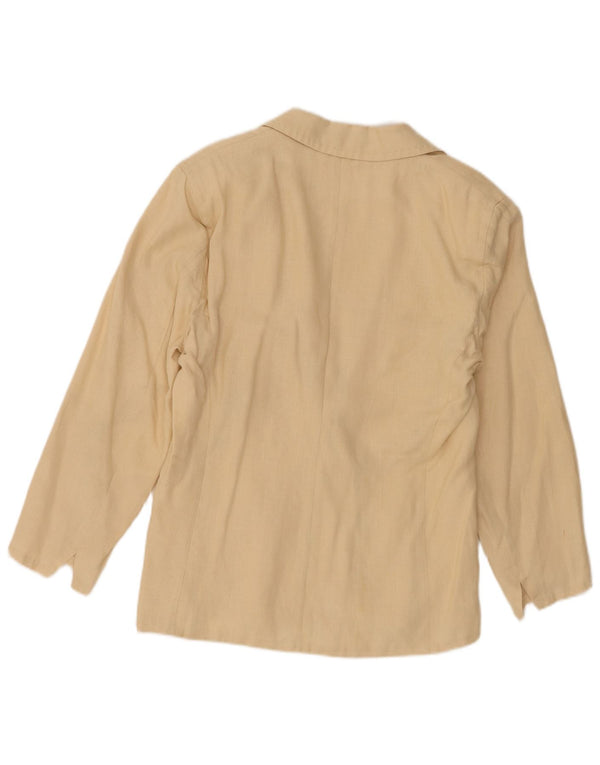 Jaqueta blazer feminina Max Mara com 1 botão Reino Unido 16 grande bege