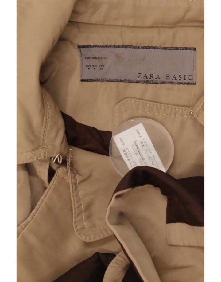 Zara Womens Trench Coat UK 14 Médio Bege Poliéster