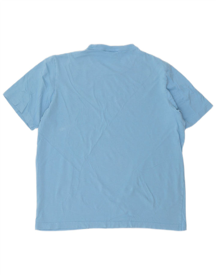 Adidas Mens Camiseta Top Grande Algodão Azul