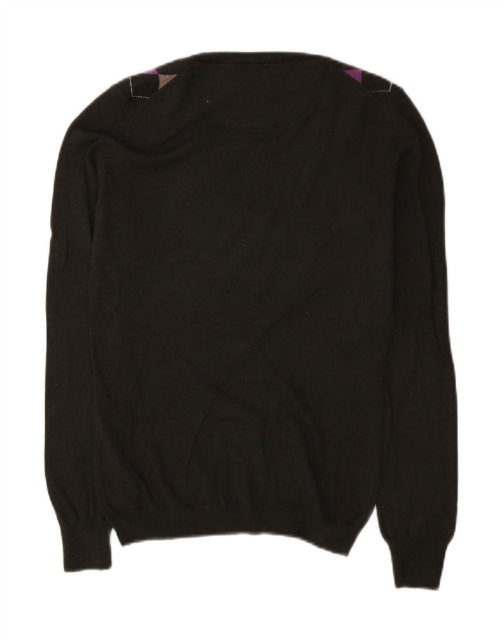 Suéter feminino Massimo Dutti com decote em V Reino Unido 12 verde médio