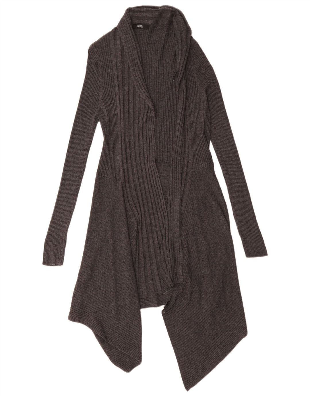 Suéter Marks & Spencer feminino Longline Open Cardigan UK 18 XL cinza