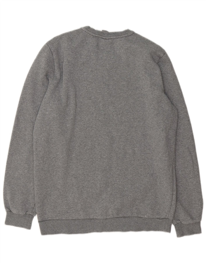PUMA Mens Graphic Moletom Jumper Médio Algodão Cinza