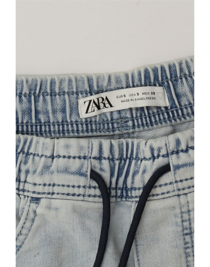 Zara Shorts jeans masculino pequeno W30 azul algodão