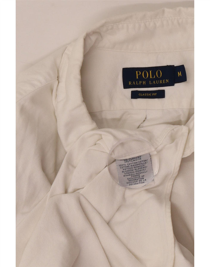 Polo Ralph Lauren Mens Classic Fit Camisa Médio Algodão Branco