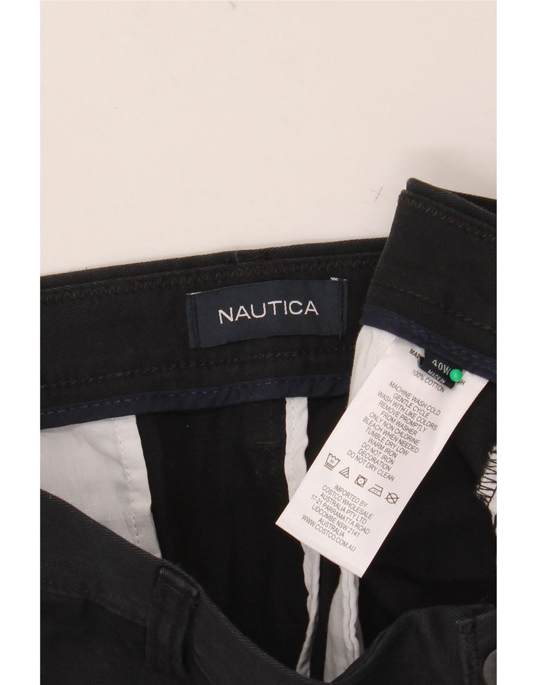 NAUTICA Mens Chino Shorts W40 XL Algodão Preto