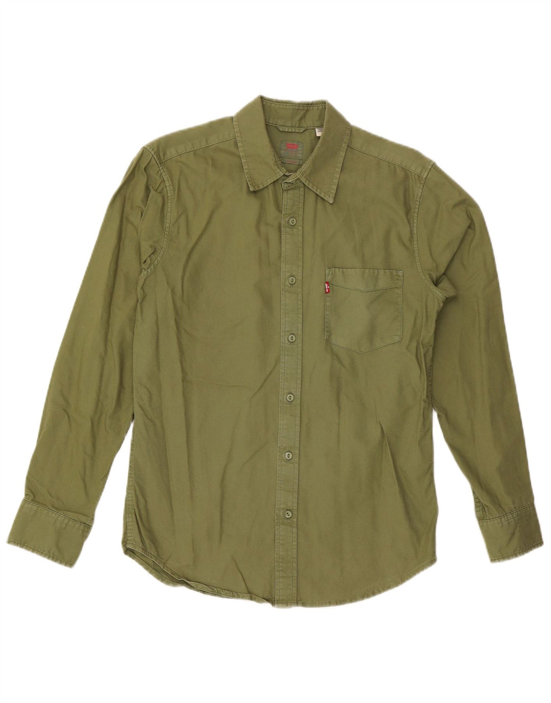 Camisa masculina padrão Levi's pequena cáqui algodão