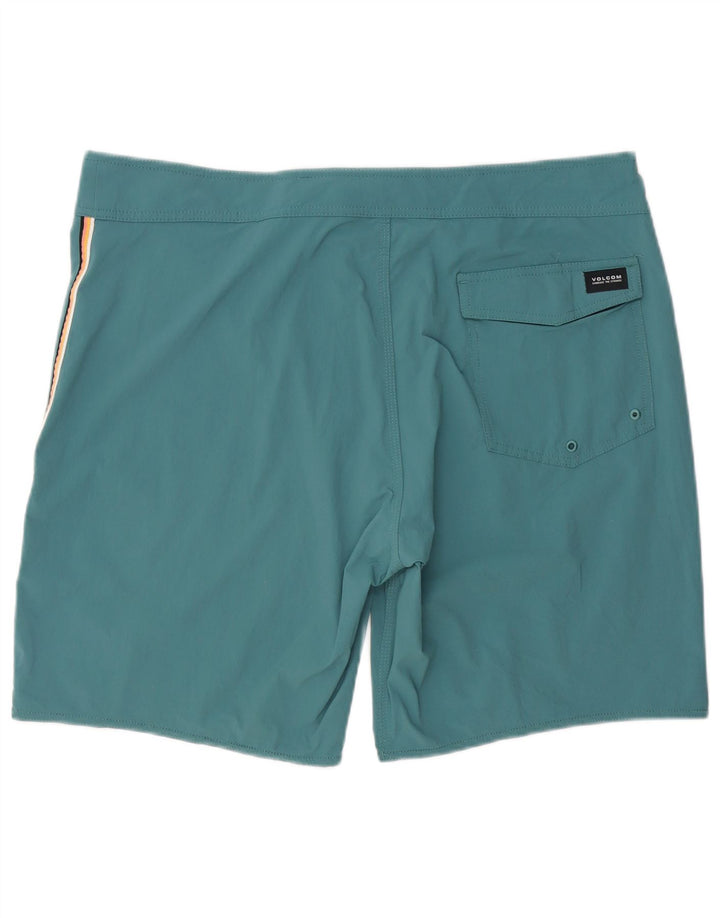 Shorts de natação masculino Volcom XL listrado verde