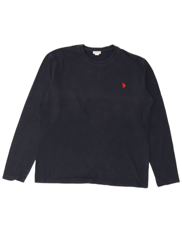 US Polo Assn. Top masculino manga comprida XL azul marinho algodão