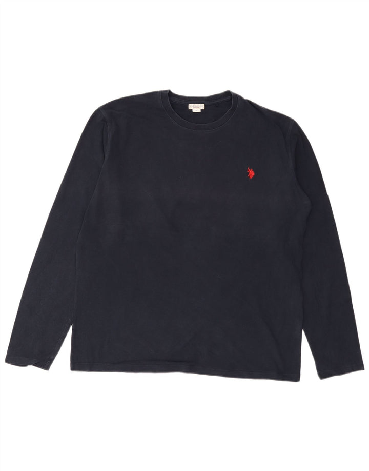 US Polo Assn. Top masculino manga comprida XL azul marinho algodão